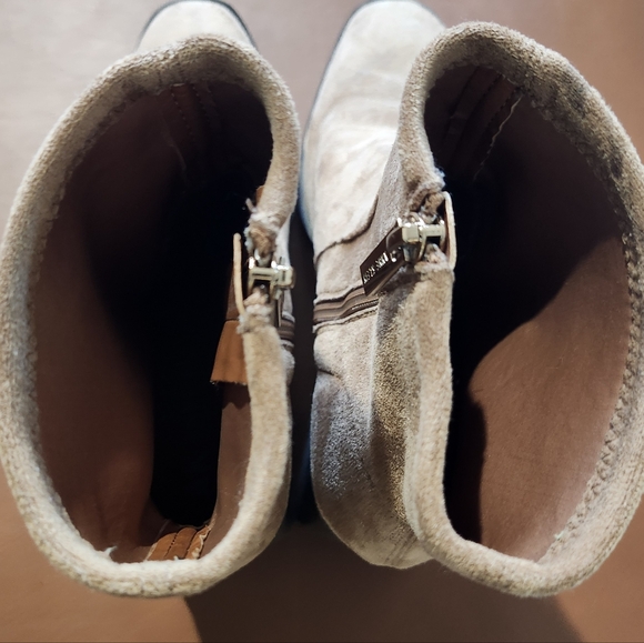 Anne Klein iFlex Astrid Mid Calf Zip Faux Suede Block Heel Boots Size 8 M - Picture 12 of 13